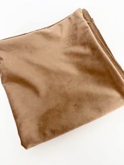 Set of TWO Gold/Tan Velvet 20" x 20" Throw Pillow COVERS