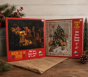 Vintage Sealed SunsOut Christmas Puzzle Lot Greg Olsen / Tree Of Life 500pc