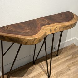 Solid Parota Wood Live Edge Sofa Table (International Furniture Direct Vivo) 