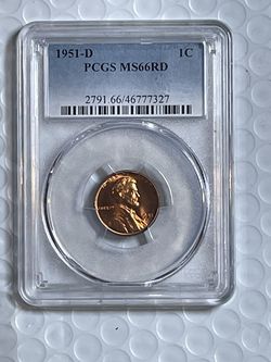 1951-D 1c PCGS MS66RD - Awesome grade with Red designation
