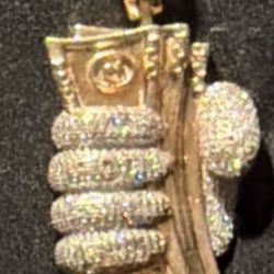Gold Pendant 10k W Diamonds 
