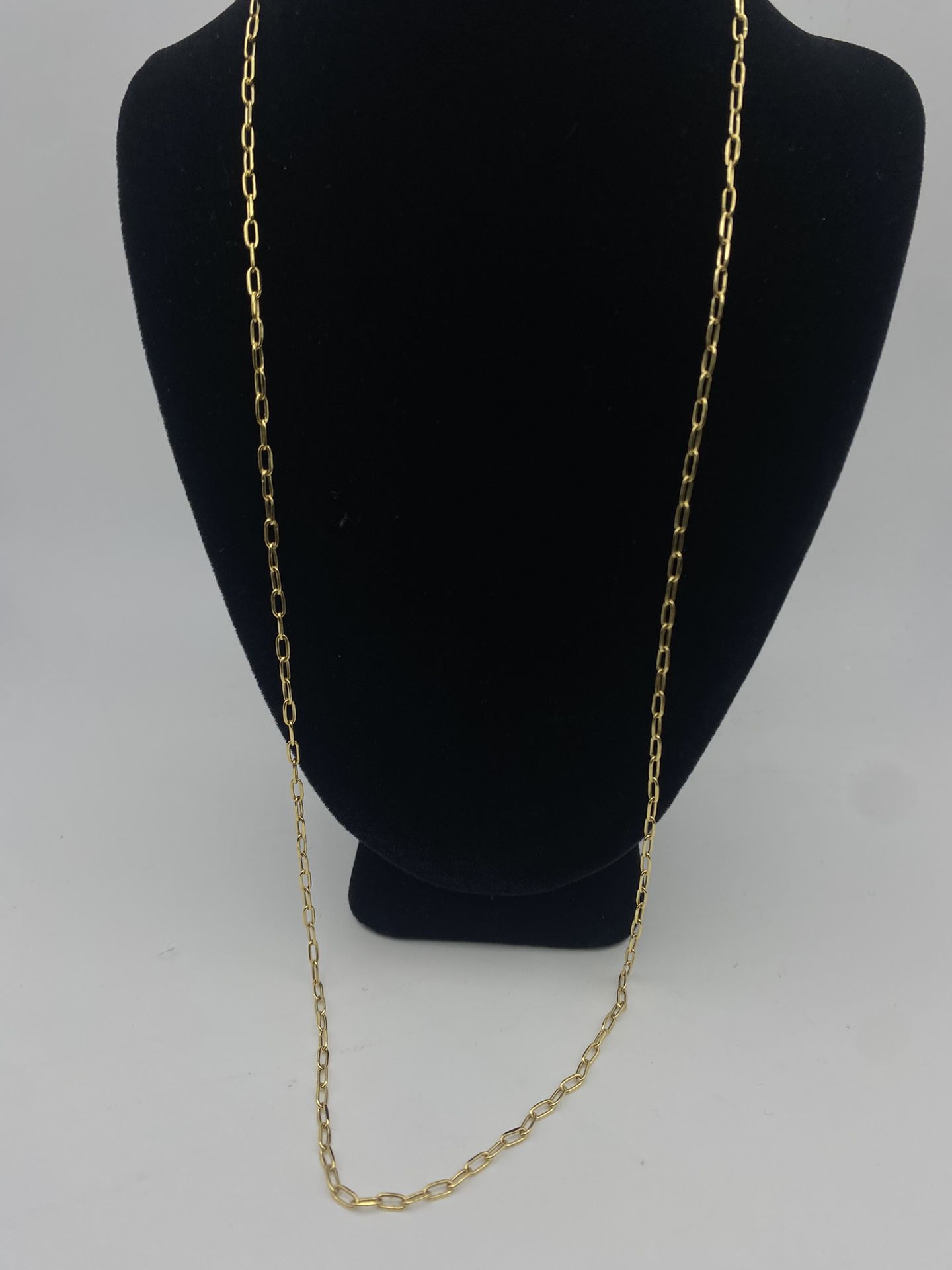 14k Gold Paper clip Necklace 22”