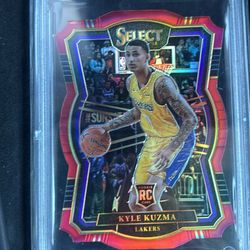 2017 Panini Select Kyle Kuzma Die-Cut Red Prizm RC PSA 8
