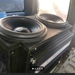 2 15in Subs In Custom Enclosure W/4k rms Amp