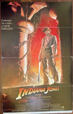 Vintage Indiana Jones & The Temple Of Doom Theater-Used Lobby Stand