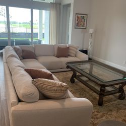 Glass & Wood Cocktail Table