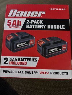 Bauer 20V 5.0 Ah Battery Bundle (2pack) Brand New Sealed
