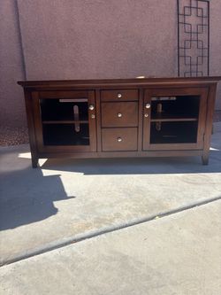 Dark Wood TV Stand Media Console