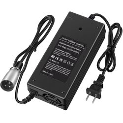 54.6V 2A Charger for Heybike Mars/Ranger, Ecotric Hammer 48V Fat, Rad Power, Raleigh, Pedego, Freego 3-Pin Male XLR Scooter 48V Lithium Battery