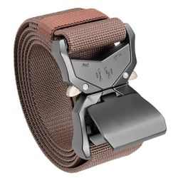 New Men’s 25” - 46” Brown Tactical Military Belt with Quick Release Buckle