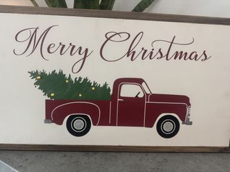 Wood Christmas light up sign