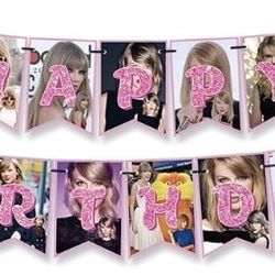 Taylor Swift Birthday Banner And balloons 