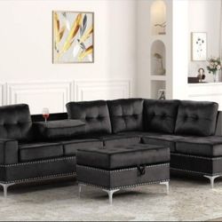 Sectional Sofa With Storage Ottoman
