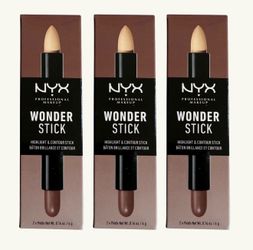 3 Pieces Of NYX PROFESSIONAL MAKEUP Wonder Stick, Face Shaping & Contouring Stick - Light Medium