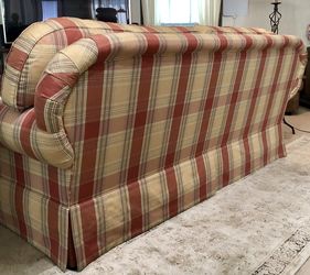 French Country Plaid Moire Couch