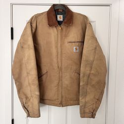 Vintage Blanket Lined Tan carhartt detroit jacket xl