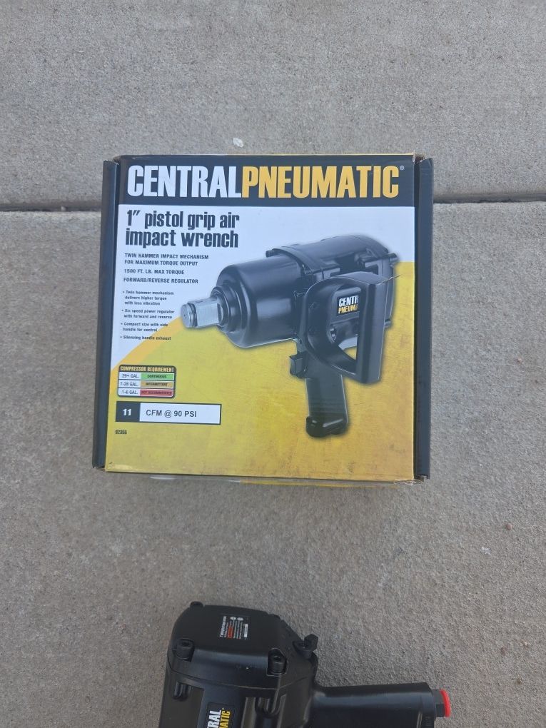 1" Pistol Grip Air Impact Wrench -Central Pneumatic