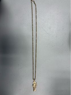 14kt Gold Rope Chain With Pendant