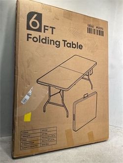 6 Feet Foldable Table with Built in Handle & Steel Legs | Heavy Duty Portable |
