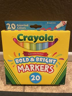 Crayola 20 Assorted Colors Bold & Bright Markers 