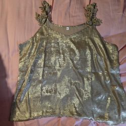 Gold Shimmer Top Never Worn Never Washed