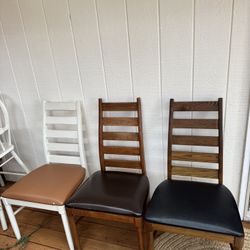 Set Of 3 Wood Chairs From Japan