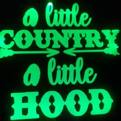 A Little Country A Little Hood Etched Lighted Mirror