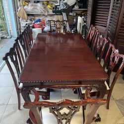 I AM SELLING THE REAL WOOD DINING 100% TABLE WITH 8 chairs . Very strong chairs and table  Table long 84 inches!  Wi
