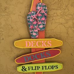 Key West Style Wooden Beach Sign
