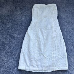 Cream Flower Strapless Dress