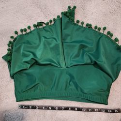 Girls Green Tassel Braletter Bikini Top Size Large