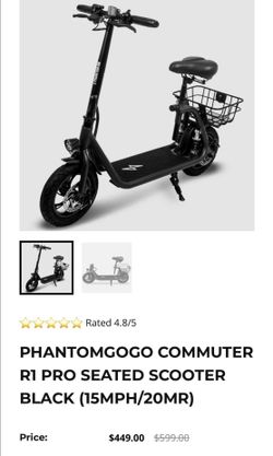 Phantomgogo R1 Electric Scooter With Seats 