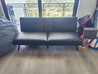 Andes black micro sofa futon