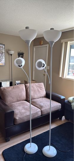 4 white reading floor lamps