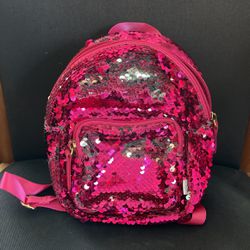 Small Pink Sequin Backpack Purse