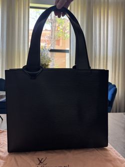 Authentic LOUIS VUITTON LV Logo Gemo Shoulder Tote Bag Epi Leather Black