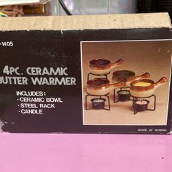 Vintage four piece ceramic butter warmers