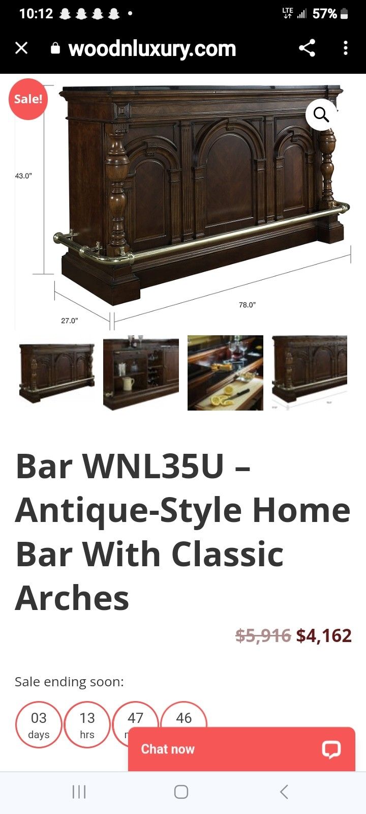 Antique Style HOME BAR CLASSIC ARCHES