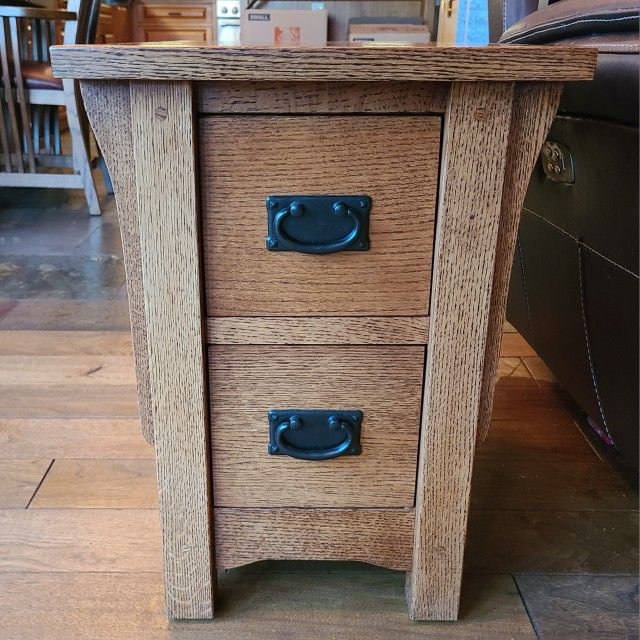 Solid Oak Mission-Style End
Tables