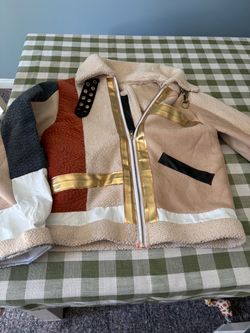 Patchwork Sherpa Zip-Up Jacket with Hood