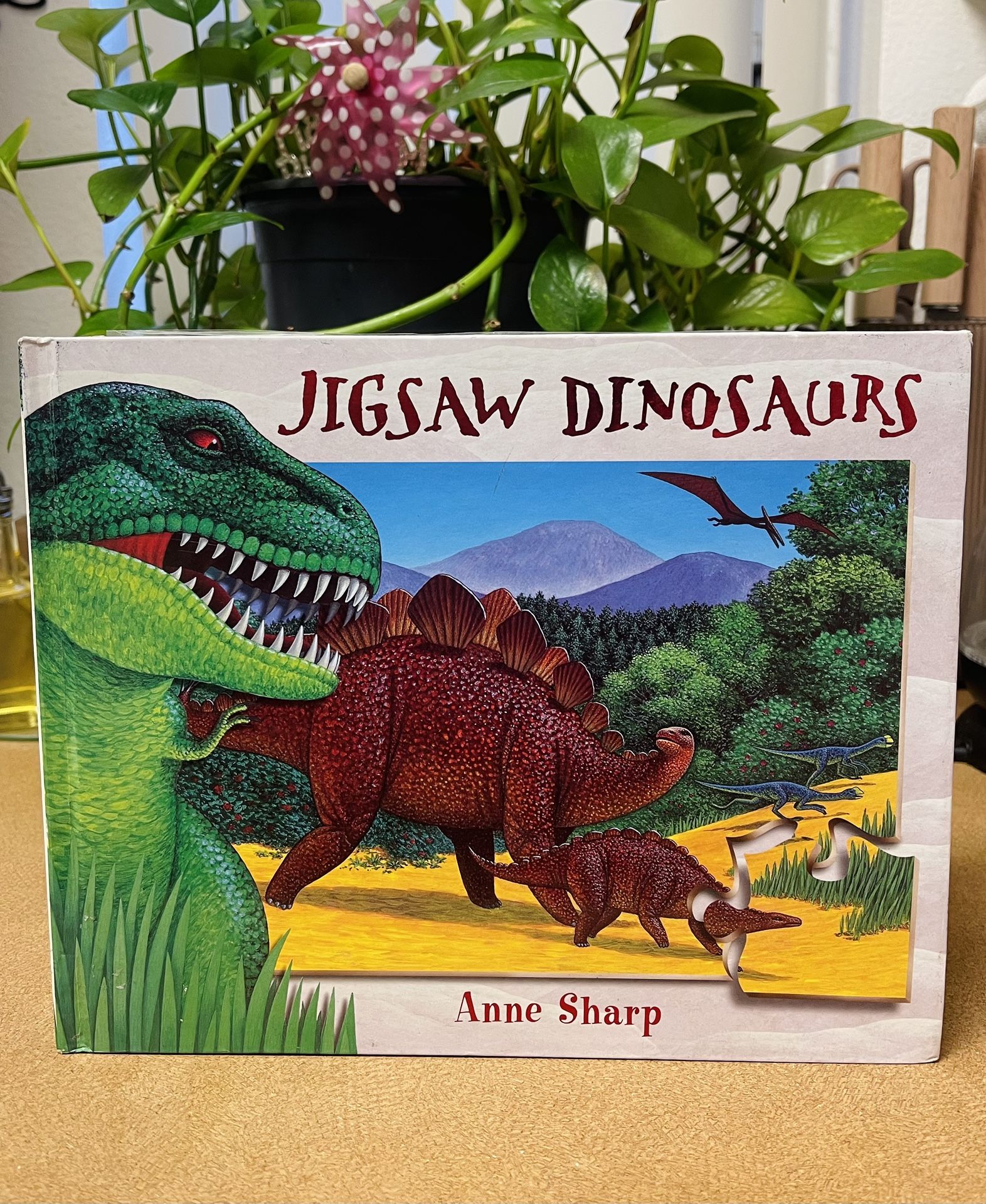 Jigsaw Dinosaur Book by Anne Sharp Vintage 2000