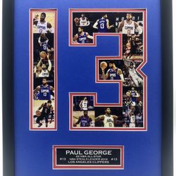 Paul George Los Angeles Clippers #13 NBA Collage Art
