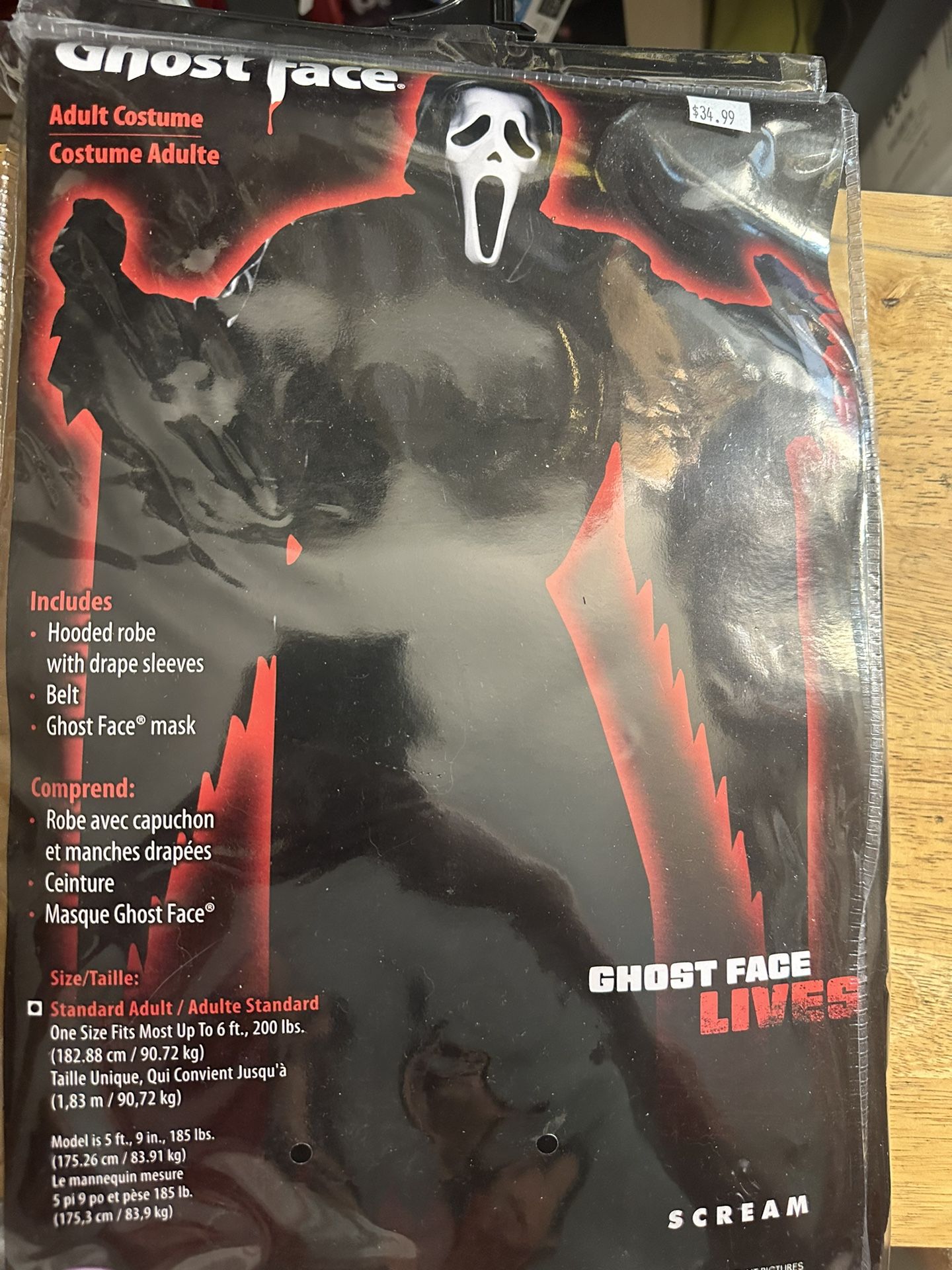New Adult Scream Ghost Face Costume 
