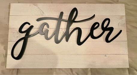 Gather Farmhouse Wood Wall Sign
