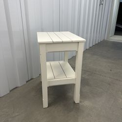 White Wooden End Table