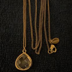 30” Goldtone Necklace With Crystal Pendant,by Express