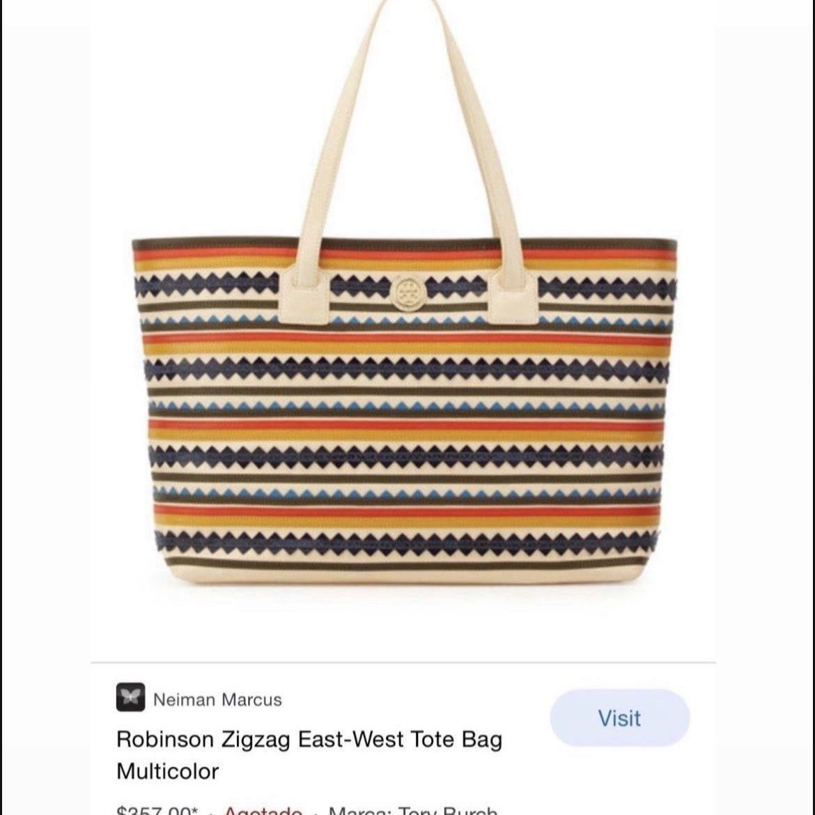 TORY BURCH Robinson Zigzag East-West Tote Bag Multicolor for Sale in Miami  Beach, FL - OfferUp