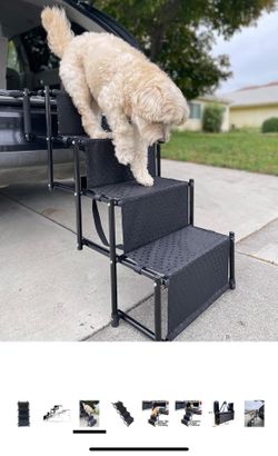 PawStep Portable & Foldable 4-Step Pet Stairs Non-Slip Steps for SUV Trucks Vans Cars.