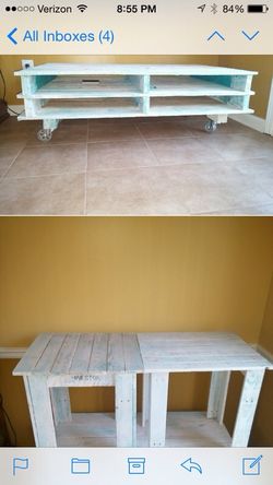 Coffee table; two end tables