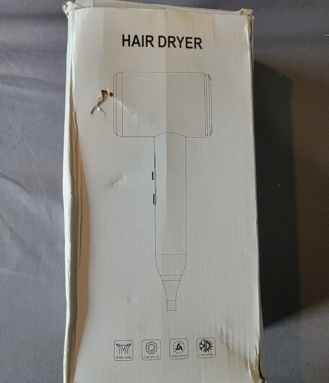 Professional Ionic Hair Dryer, Silver/Purple, New In Box